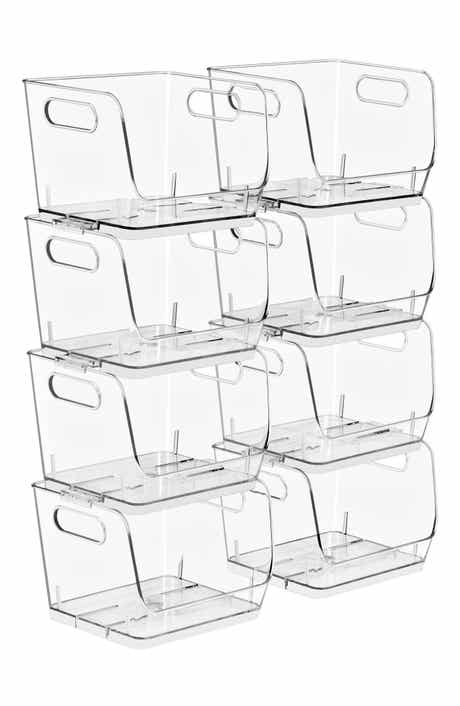 Set of 8 Stackable Open Front Bins