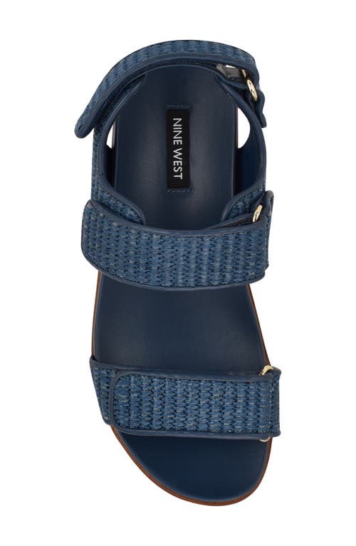 Nine West Heavin Platform Wedge Sandal In Medium Blue