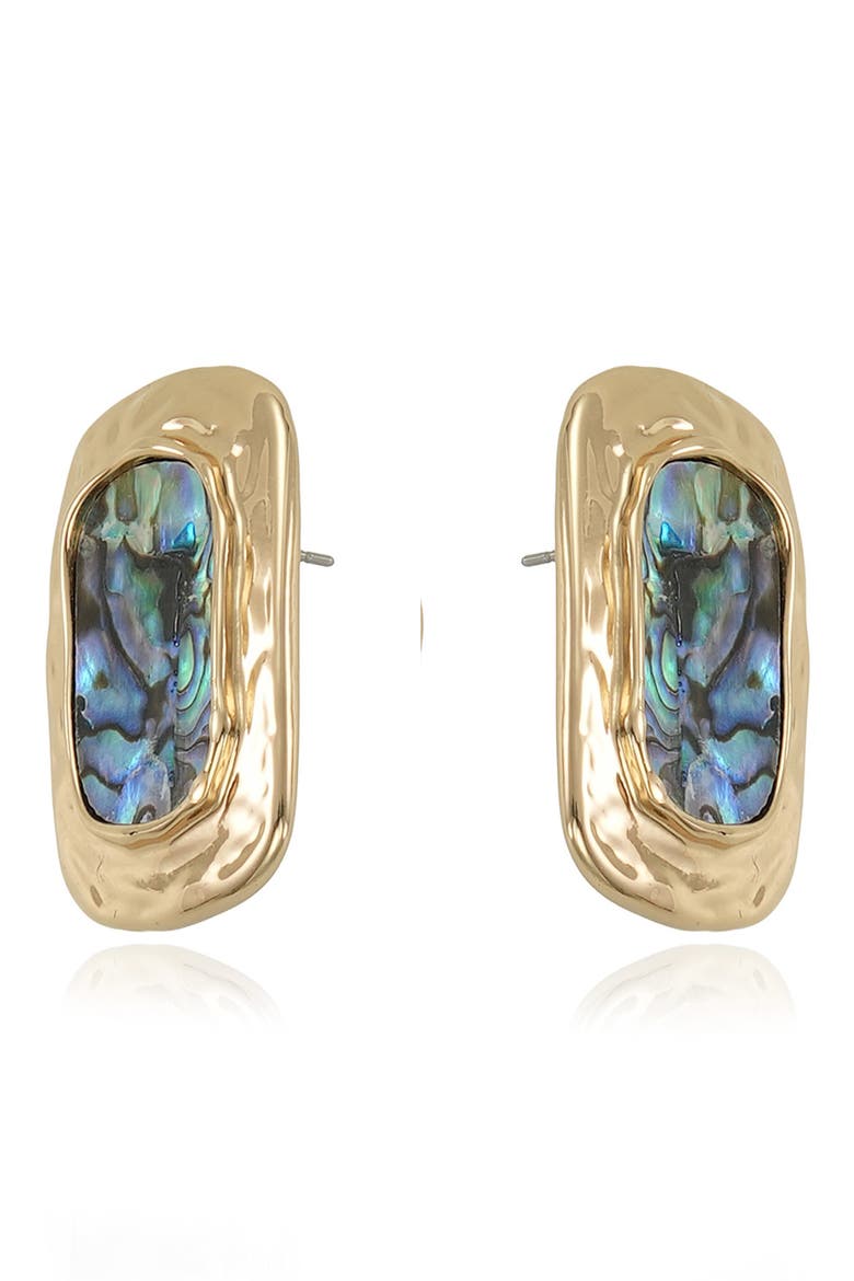 Abalone Rectangular Drop Earrings, Alternate, color, GOLD