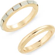 NORDSTROM RACK Set of 2 Baguette Cut Cubic Zirconia Rings