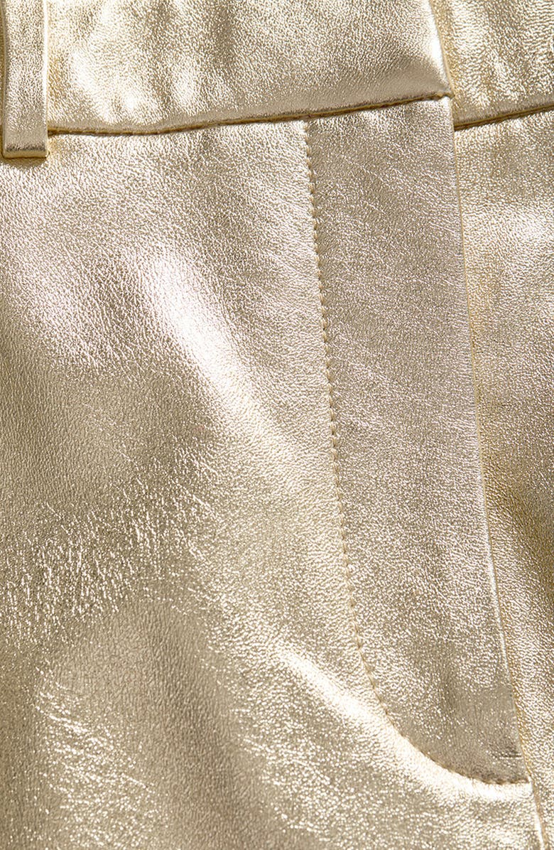 Veronica Beard Maxine Metallic Leather Midi Skirt, Alternate, color, Gold