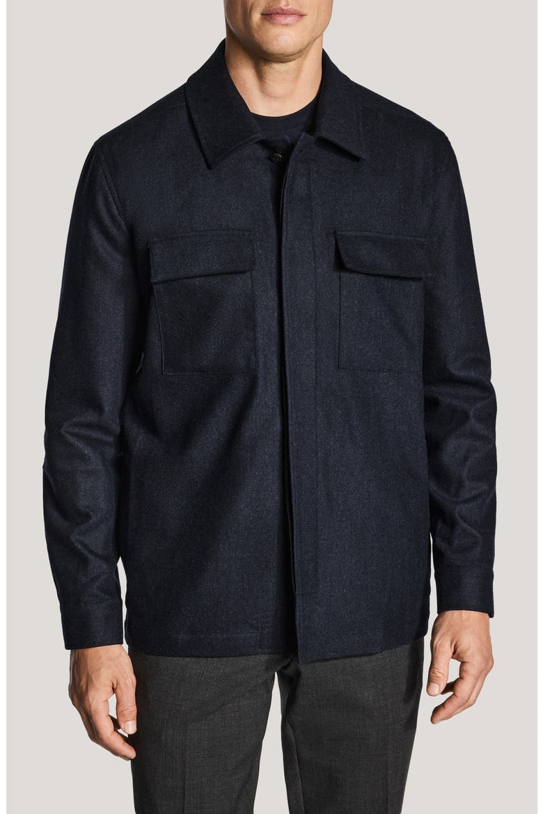 Colbey Flannel Twill Shirt Jacket, Main, color, NAVY
