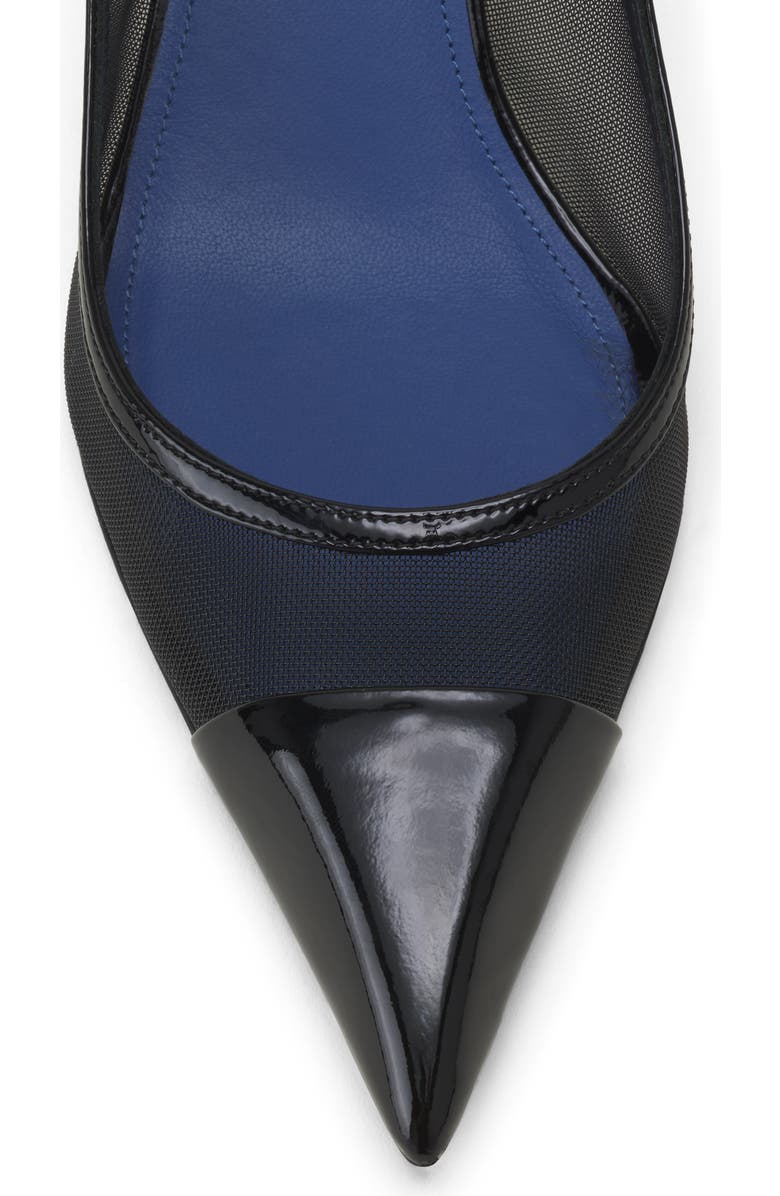 Lanvin Nocturne Slingback In Mesh And Patent Leather, Alternate, color, Black
