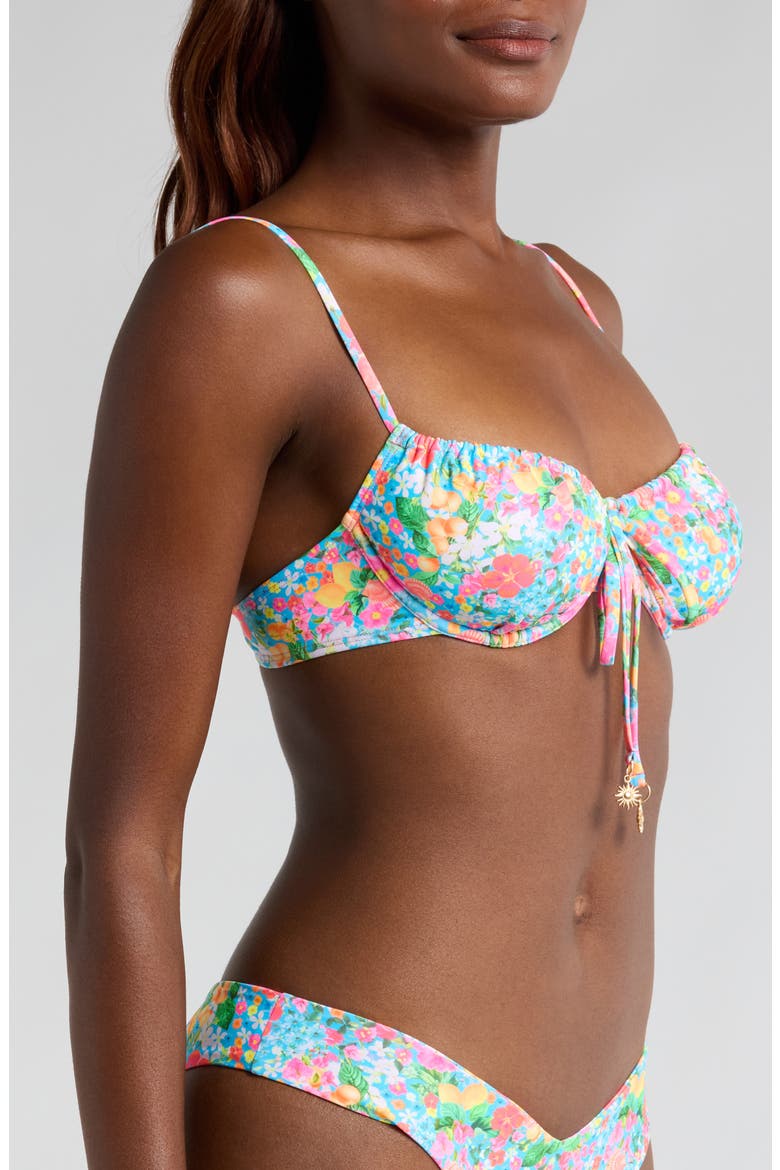Ruched Underwire Bikini Top, Alternate, color, MERMAID GARDEN