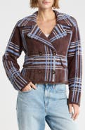 NVLT Plaid Double Breasted Sweater Jacket