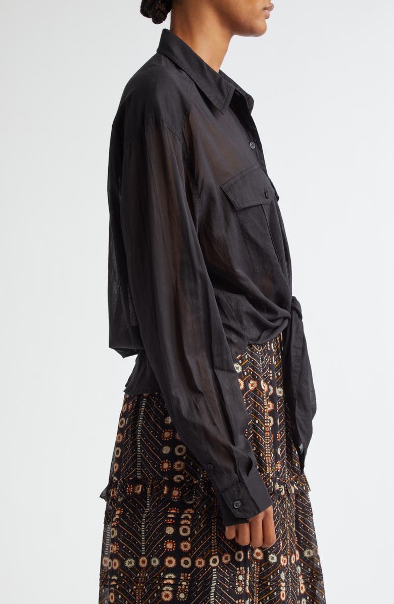 Isabel Marant Étoile Nath High-Low Button-Up Shirt, Alternate, color,