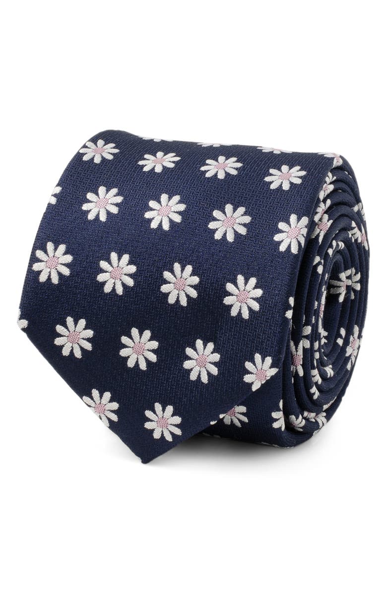 Cufflinks, Inc. Daisy Floral Silk Tie, Alternate, color, Navy