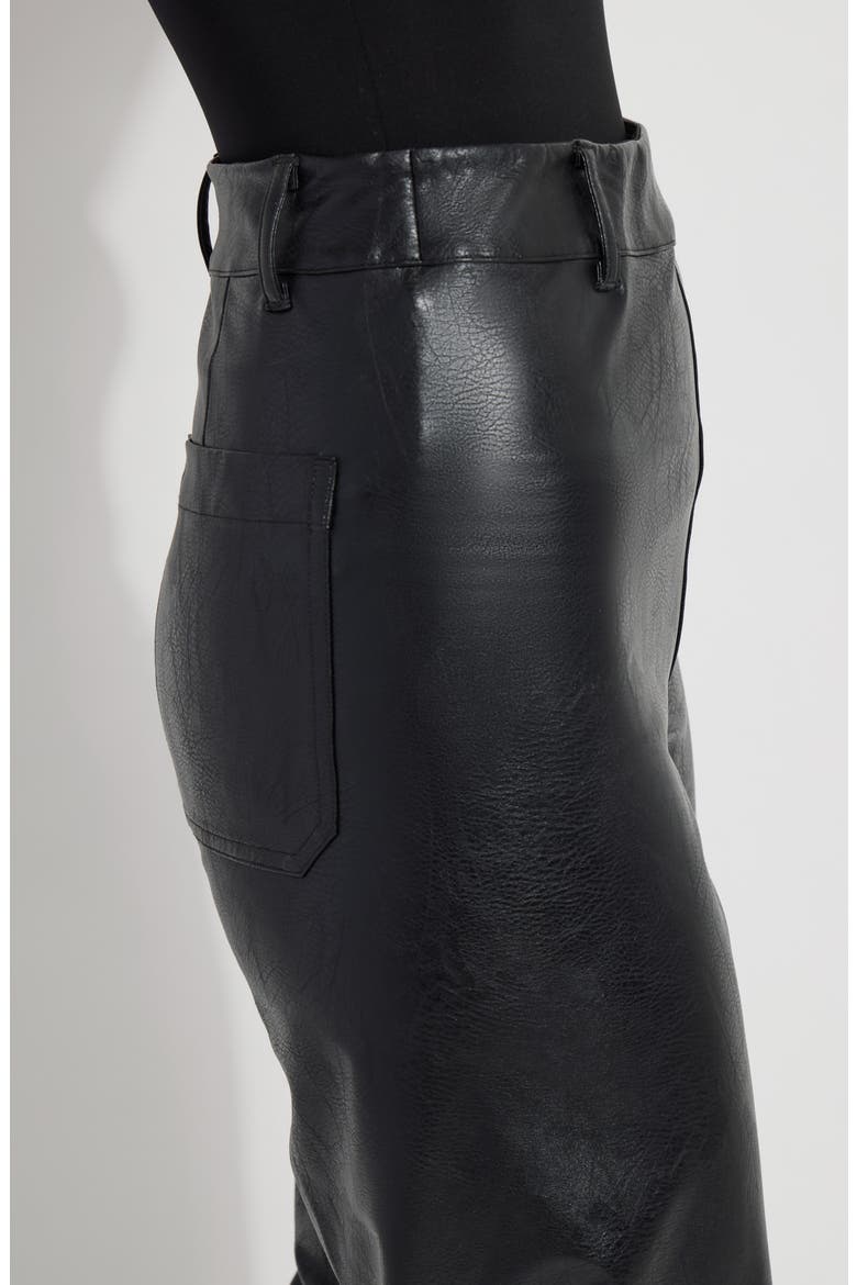 High Waist Faux Leather Wide Leg Pants, Alternate, color, KOHL BLACK