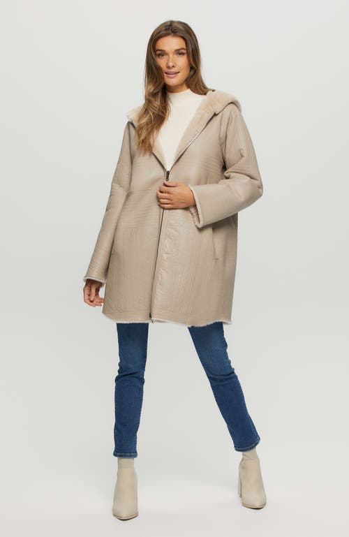 Gorski Reversible Shearling Parka With Pattern In Brown