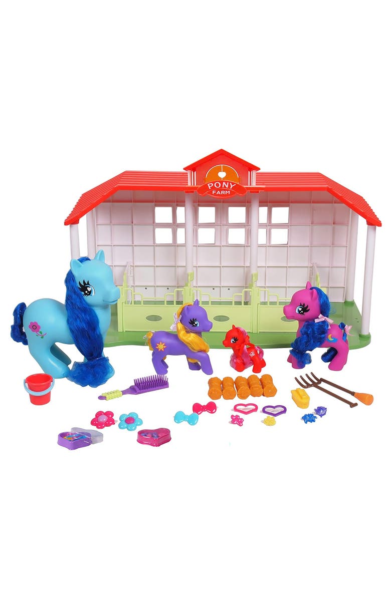 Wonder Pony Land 45 Piece Mega Horse Ranch Set Toy, Main, color, Multicolored