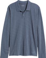 Vince Slub Cotton Long Sleeve Polo