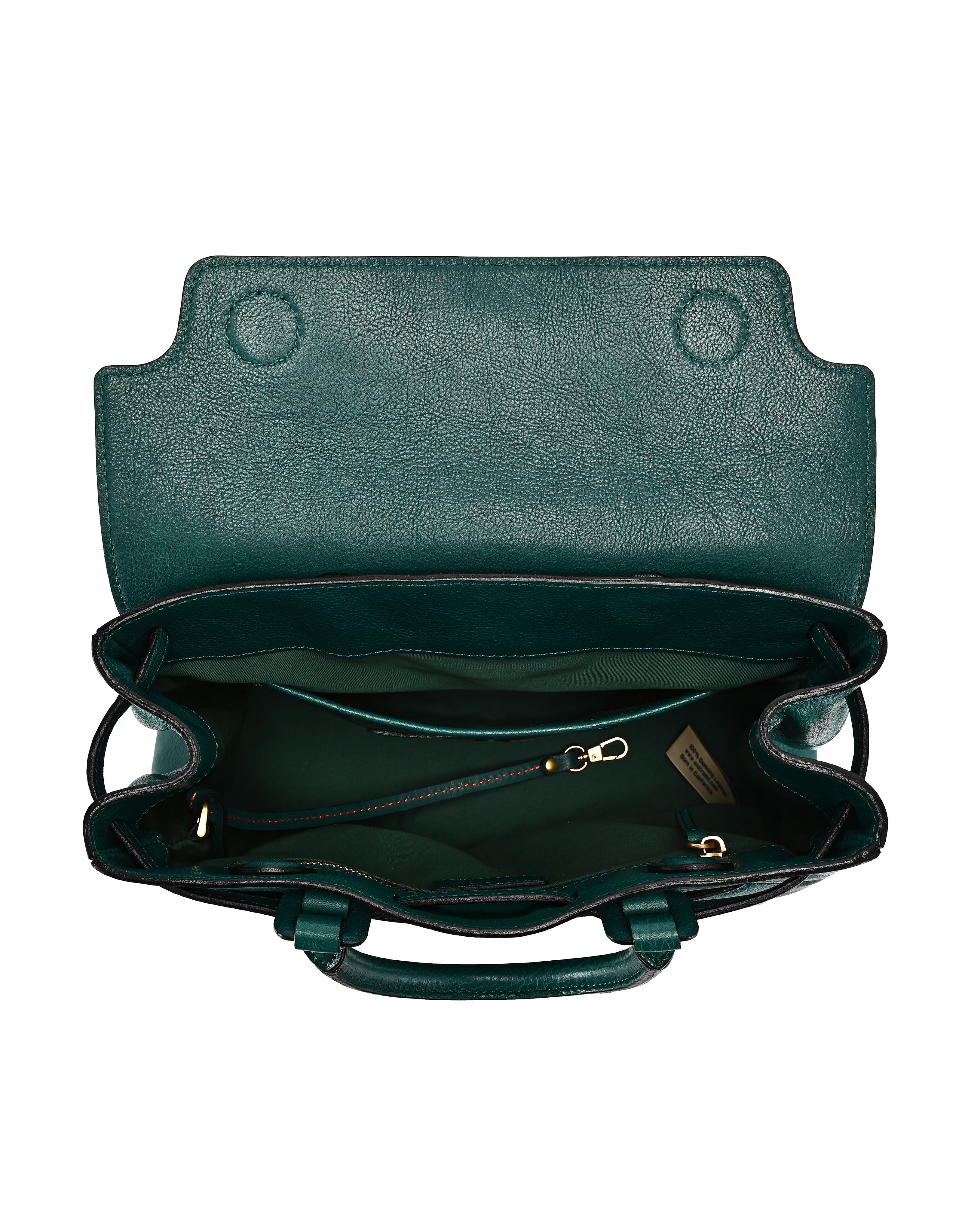 Wishbone Genuine Leather Structured Heritage Satchel, Alternate, color, Teal
