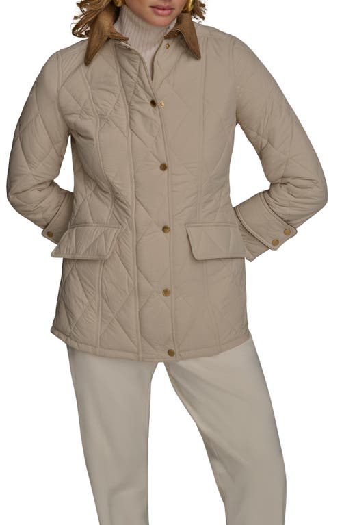 Donna Karan New York Water Resistant Quilted Barn Jacket In Neutral