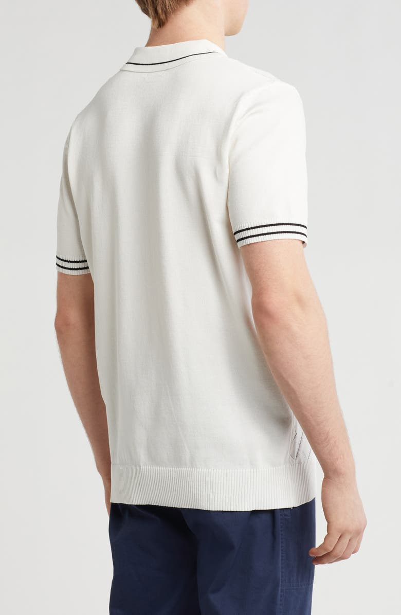 T.R. PREMIUM Tipped Collar Sweater Knit Polo, Alternate, color, Cream