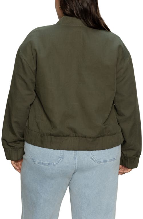Sanctuary Linen Blend Bomber Jacket In Green