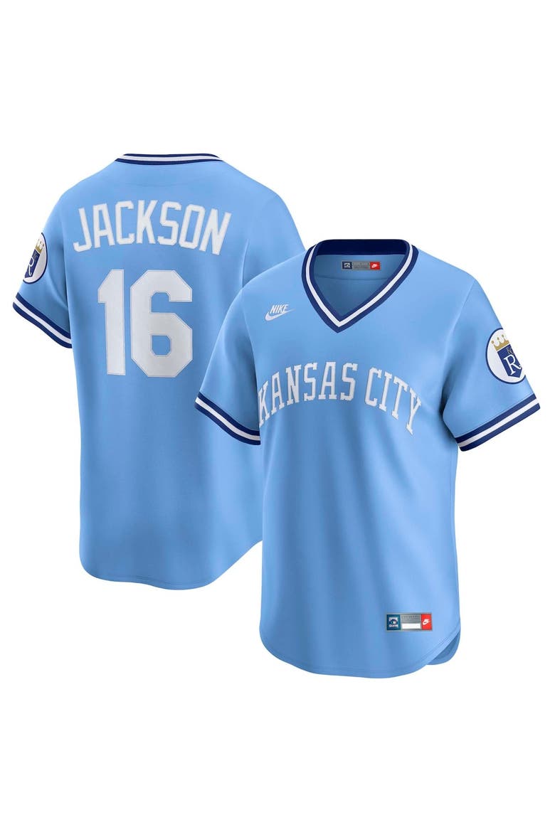 Men's Nike Bo Jackson Light Blue Kansas City Royals Throwback Cooperstown Collection Limited Jersey, Main, color, Light Blue