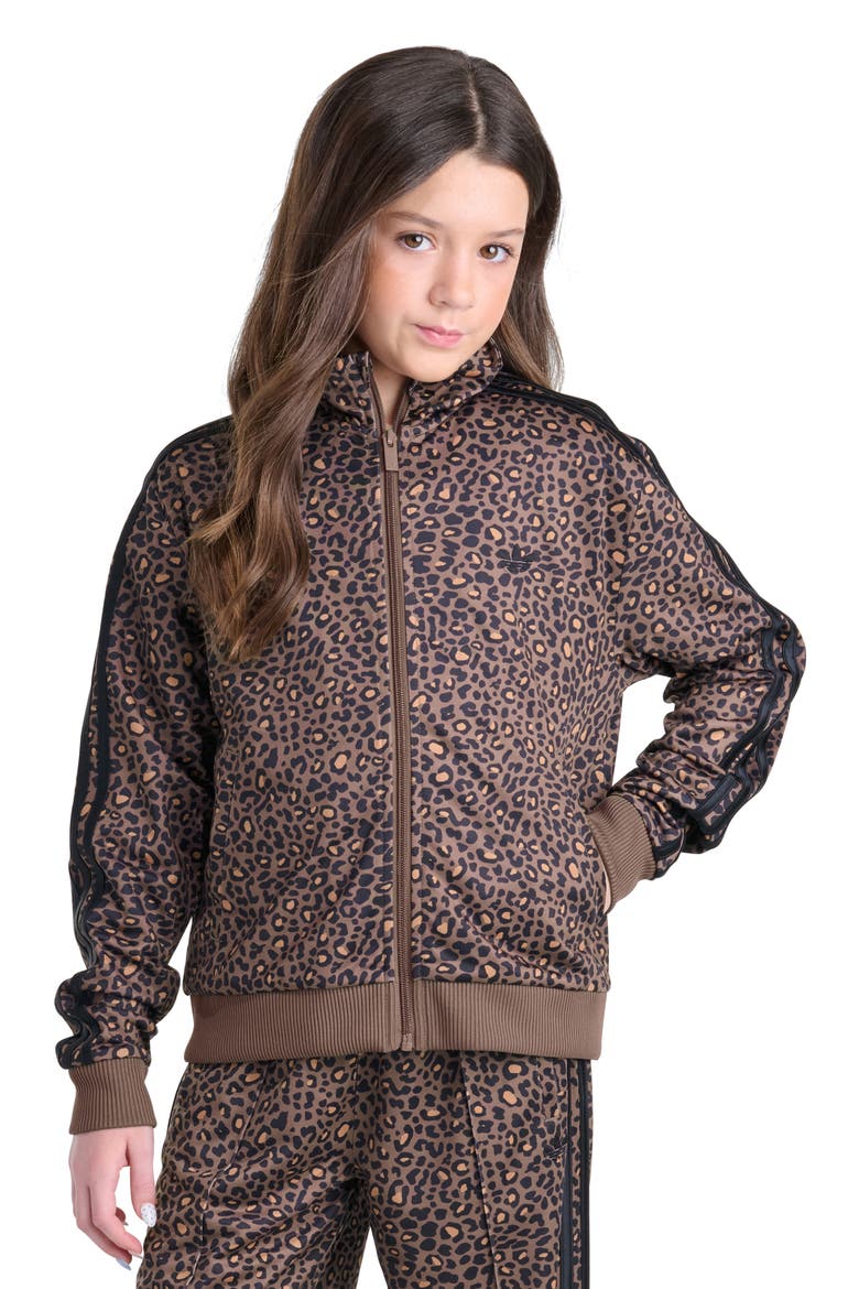 Kids' Firebird Leopard Print Track Jacket, Main, color, BROWN