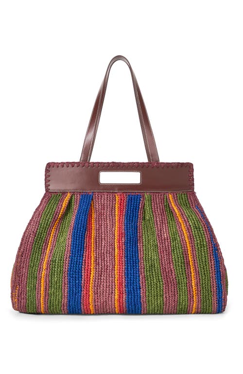 Staud Rue Raffia Tote Bag In Green