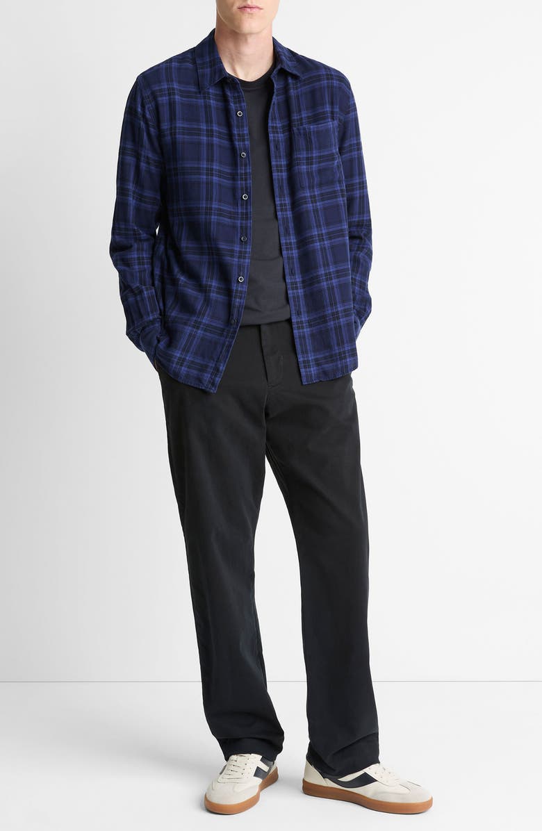 Vince Big Horn Plaid Flannel Button-Up Shirt, Alternate, color, Monarch Combo