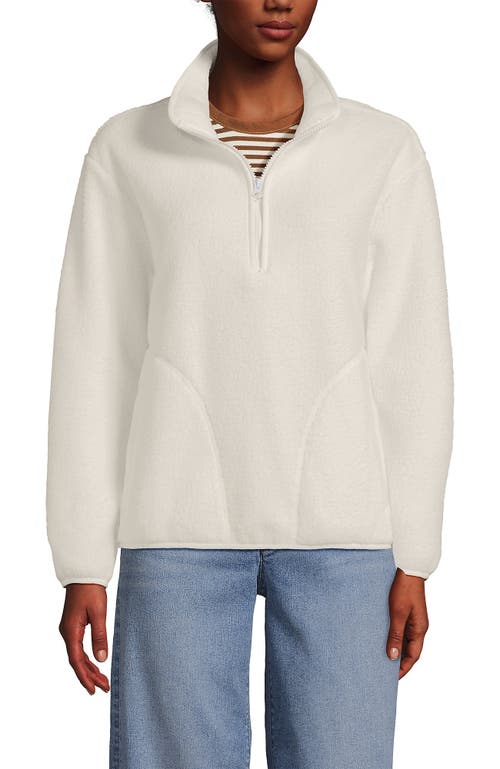 Lands' End Half Zip Cozy High Pile Fleece Pullover In Gray