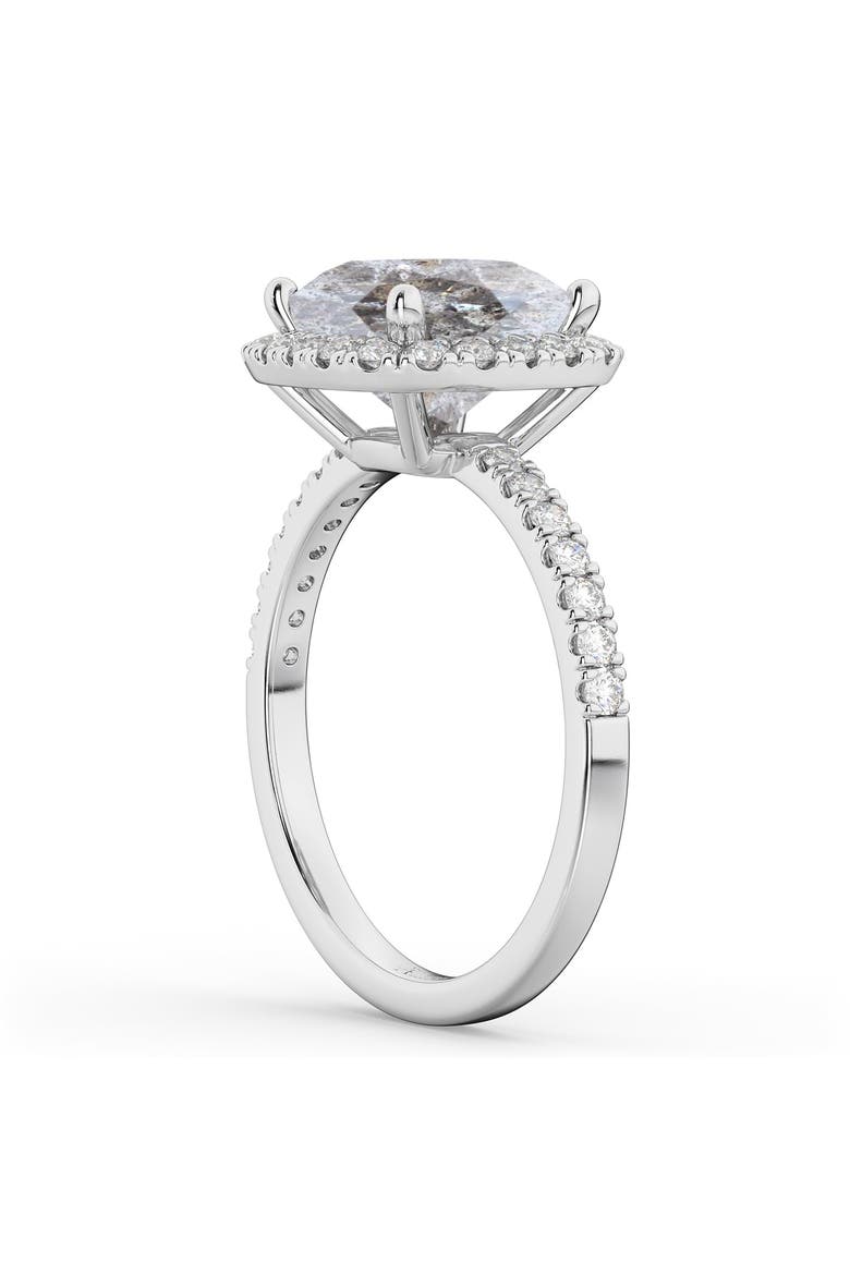 Cushion Cut Salt & Pepper Diamond Engagement Ring 14k, Alternate, color, 2.55ct/White Gold