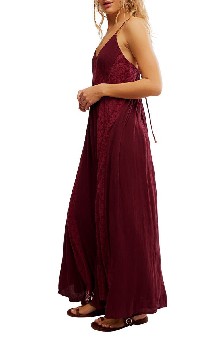 Trail of Flowers Maxi Sundress, Alternate, color, MAROON
