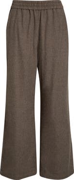 Marine Layer Allison Houndstooth Pull-On Wide Leg Moleskin Pants