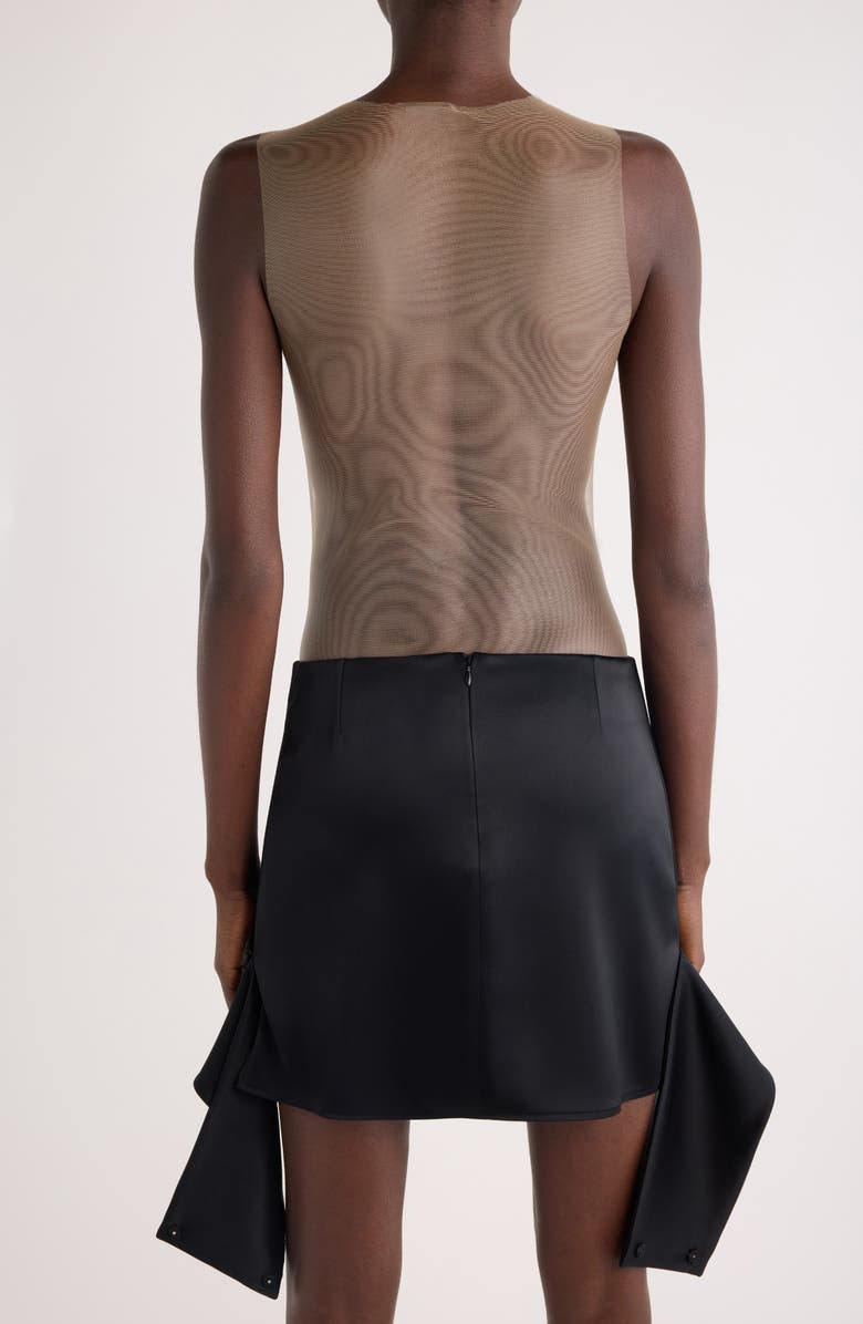 Courrèges Illusion Inset Satin Bodysuit, Alternate, color, 