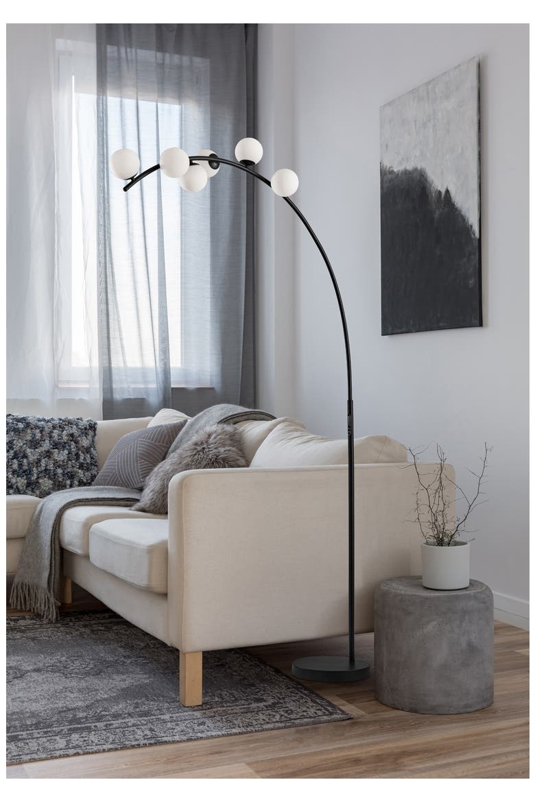 Ronan LED Arc Lamp, Alternate, color, BLACK
