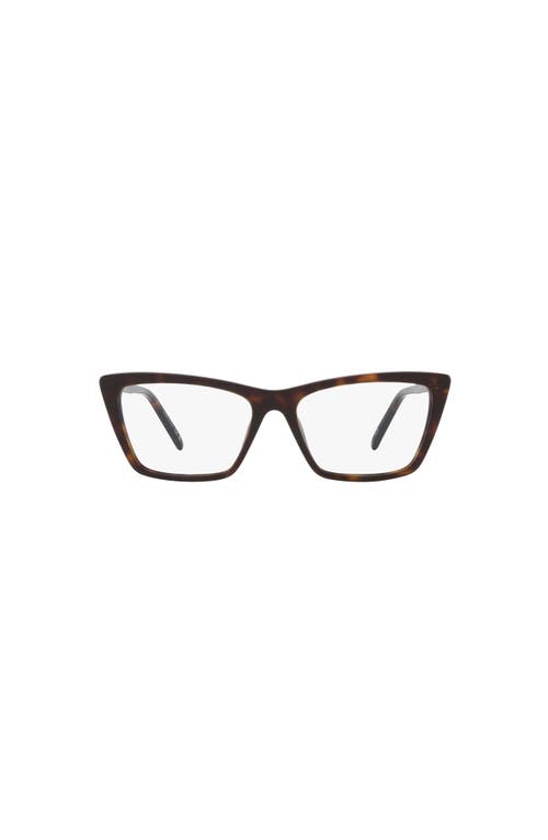 Saint Laurent 54mm Rectangle Optical Glasses In Brown