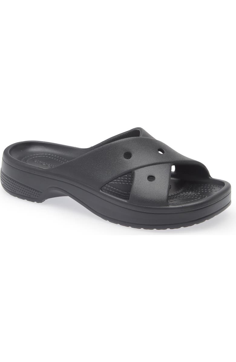 CROCS Cross Strap Slide Sandal, Main, color, Black