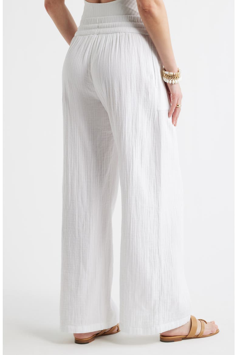 Wide Leg Gauze Pants, Alternate, color, WHITE