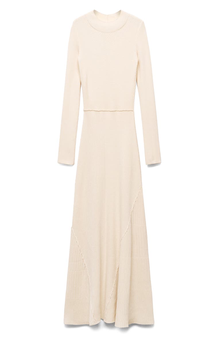 Long Sleeve Ribbed Sweater Dress, Alternate, color, ECRU