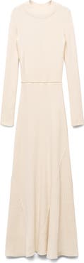 MANGO Long Sleeve Ribbed Sweater Dress