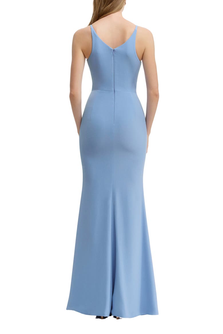 Iris Slit Crepe Gown, Alternate, color, SKY