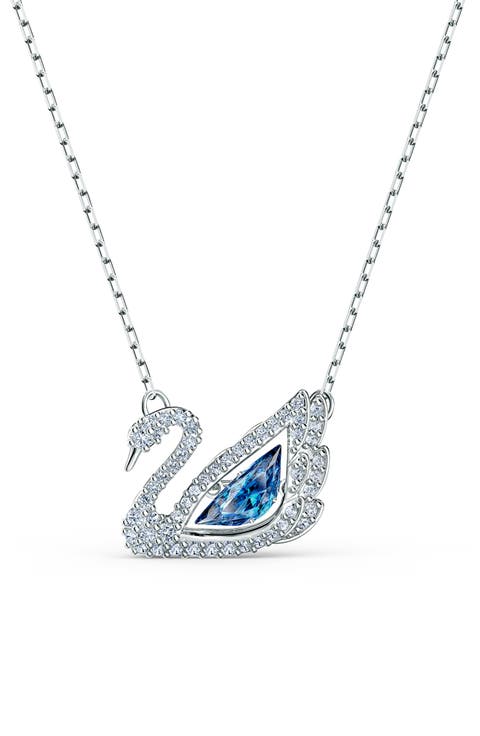 Crystal Swan Pendant Necklace
