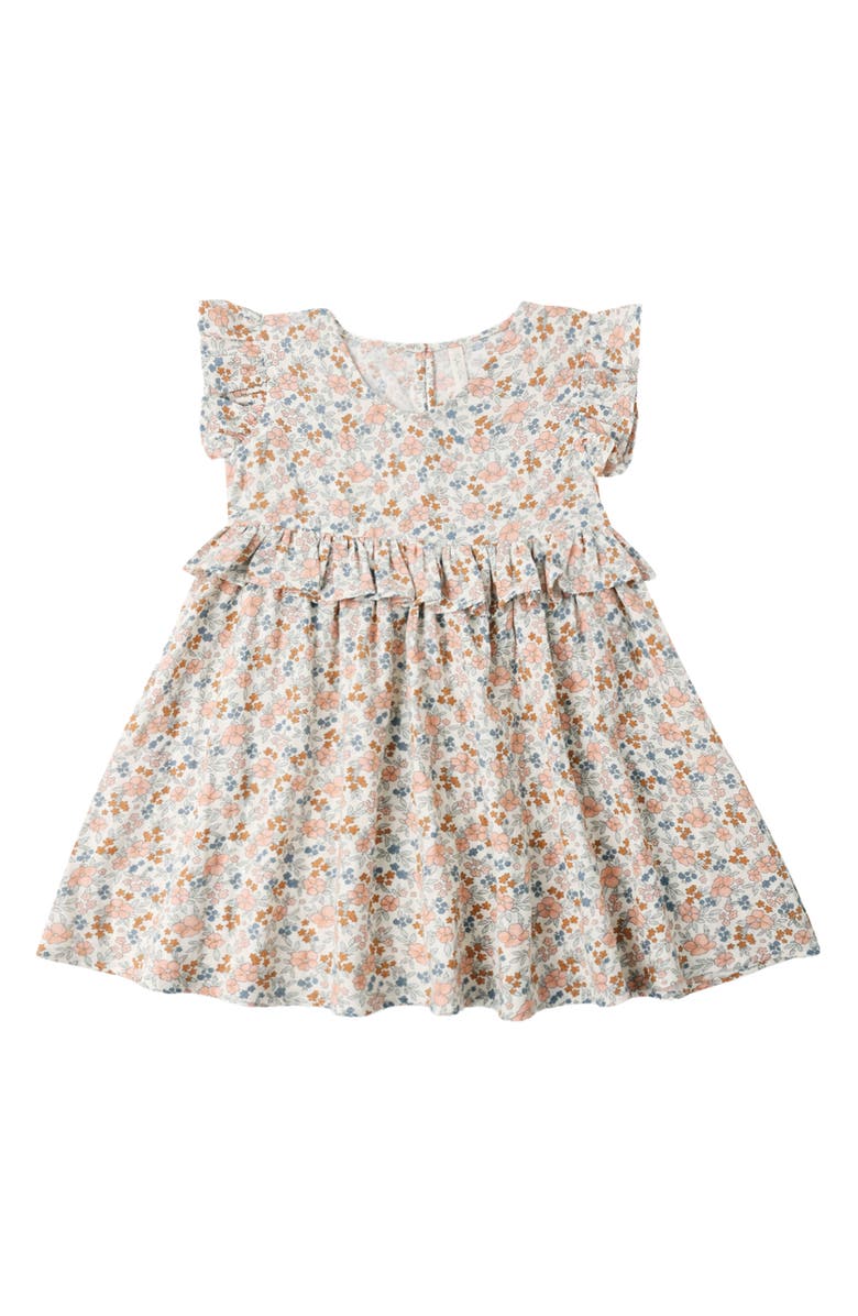 Rylee + Cru Brielle Floral Dress & Bloomers Set, Alternate, color, Ivory