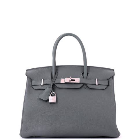 Birkin Handbag Green Togo with Palladium Hardware 30