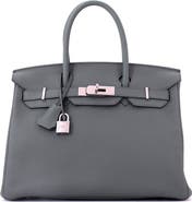 Pre-Owned Hermes Birkin Handbag Green Togo with Palladium Hardware 30
