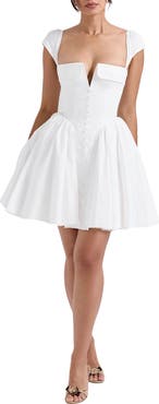 HOUSE OF CB Florence Stretch Cotton Blend Cocktail Minidress