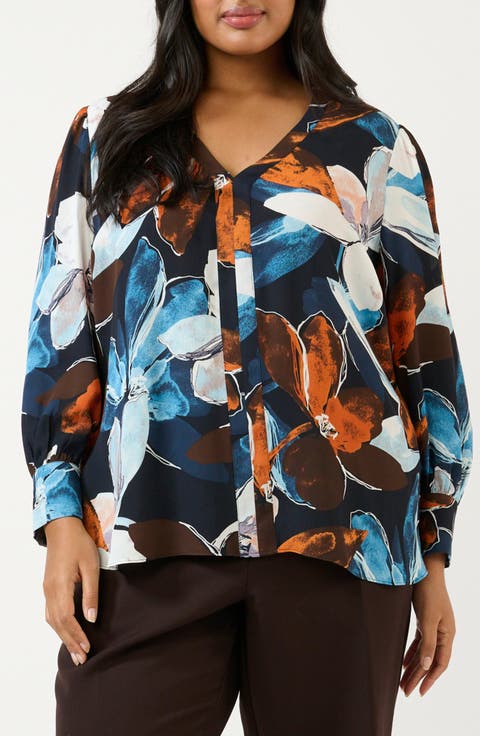 Annette Floral Popover Top (Plus)