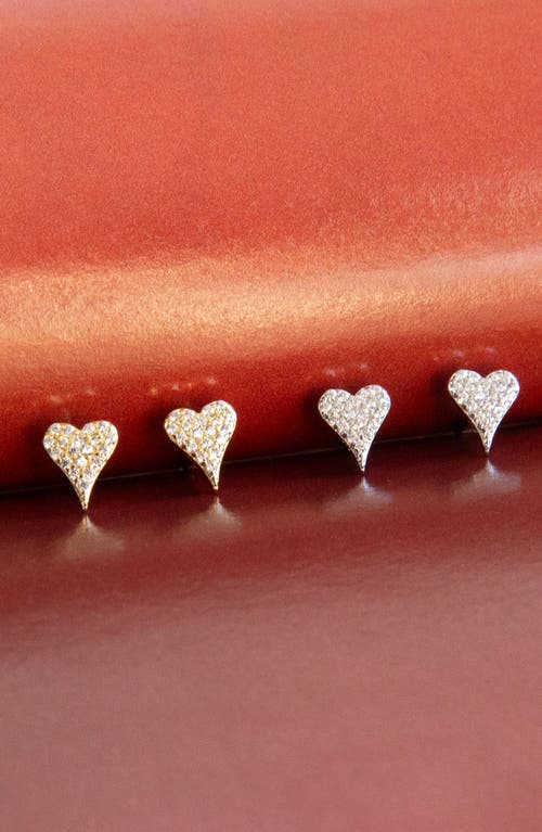 Shop Marlyn Schiff Pavé Heart Stud Earrings