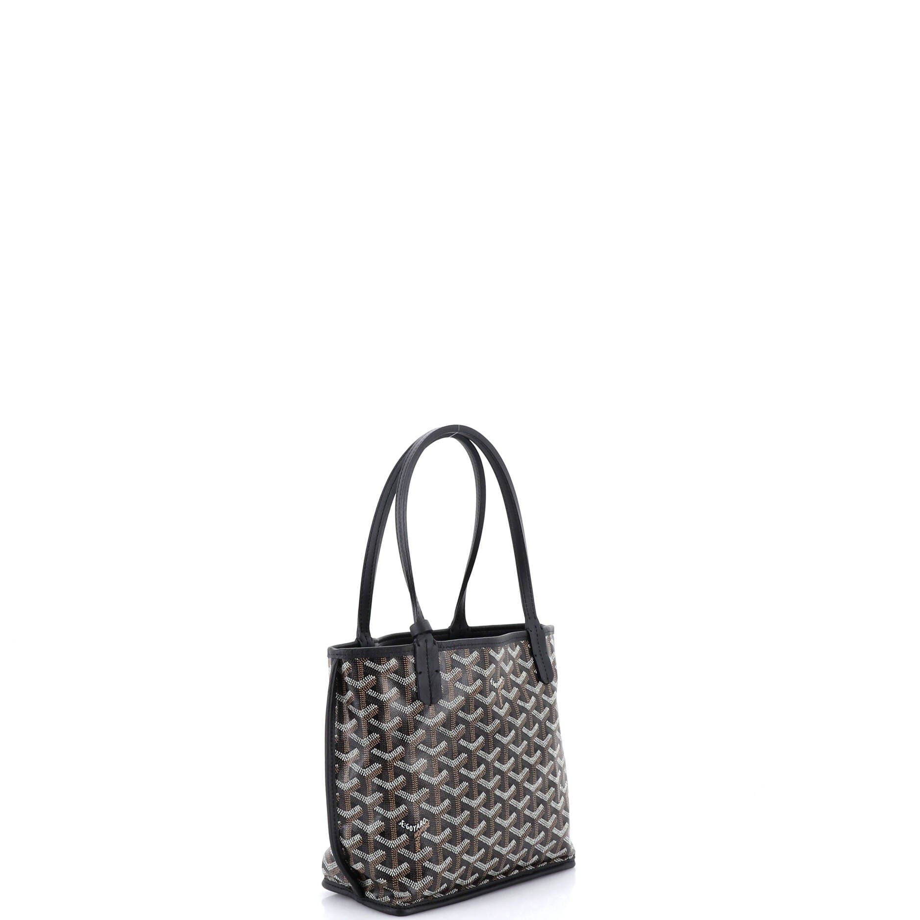 Pre-Owned Goyard Anjou Reversible Tote Coated Canvas Mini, Alternate, color, Black