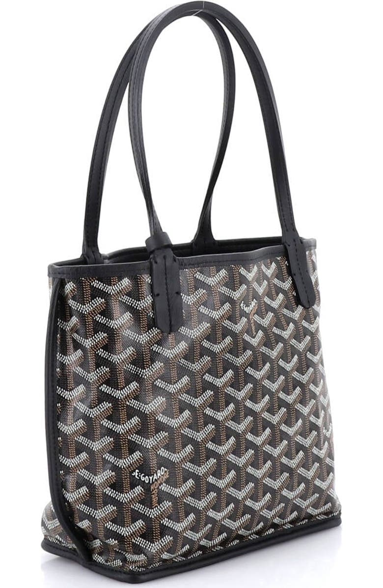 Pre-Owned Goyard Anjou Reversible Tote Coated Canvas Mini, Alternate, color, Black