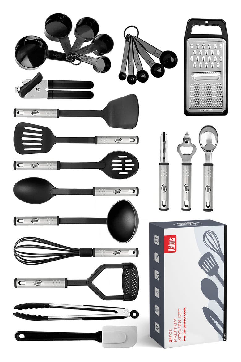 Kitchen Utensil 24-Piece Set, Main, color, BLACK