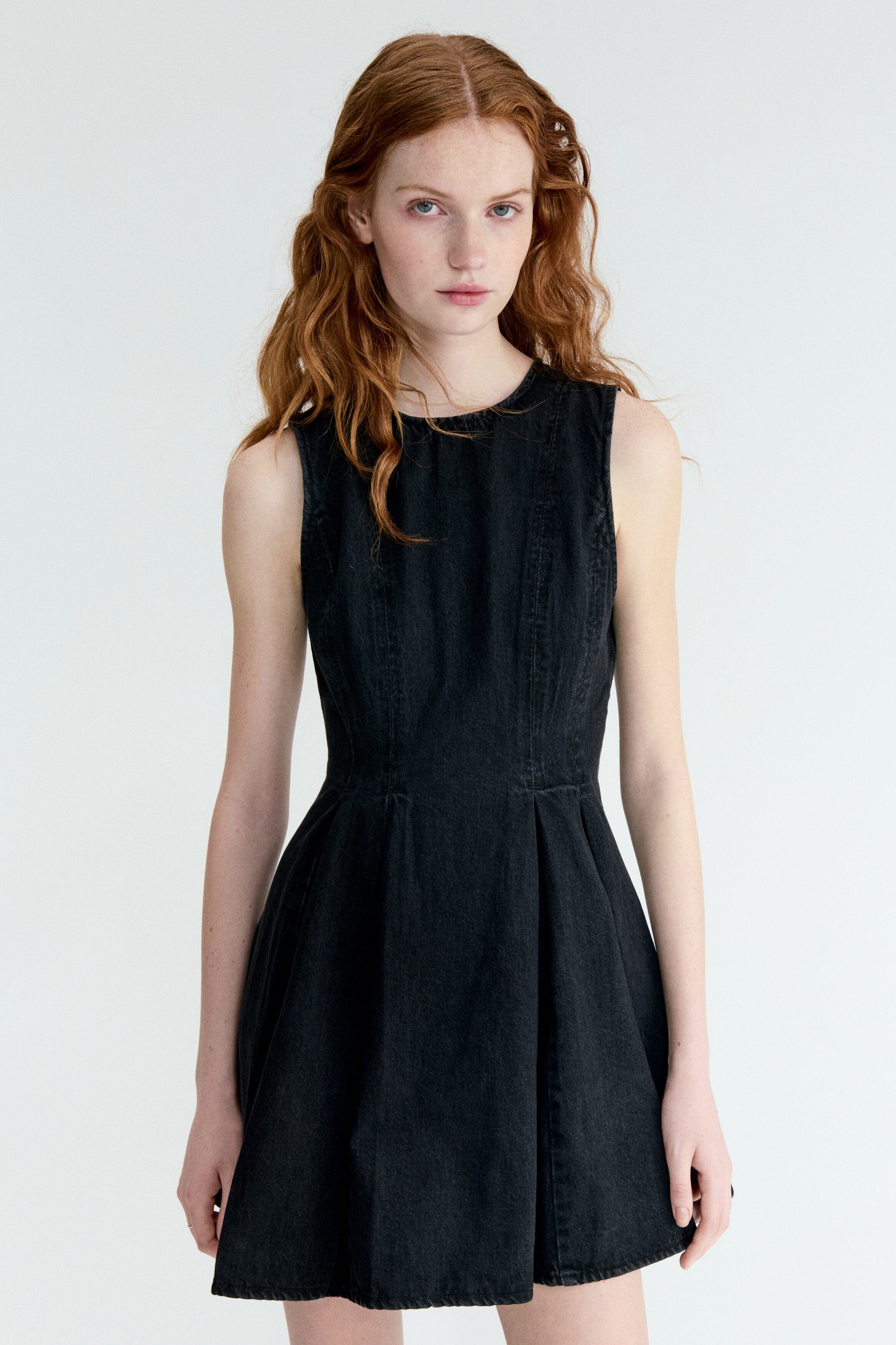 Flared-skirt Denim Dress - image 2