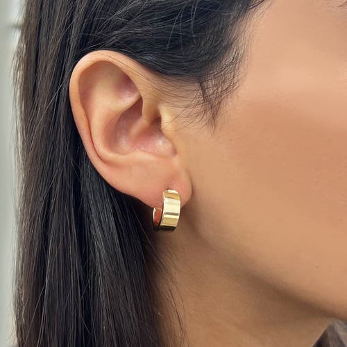 The Lovery Fine Jewelry Mini Square Tube Huggie Hoop Earrings In Gold