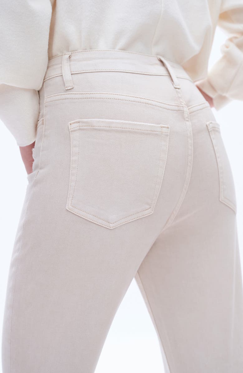 Bayeas High Waist Ripped Chew Hem Straight Leg Jeans, Alternate, color, Oyster