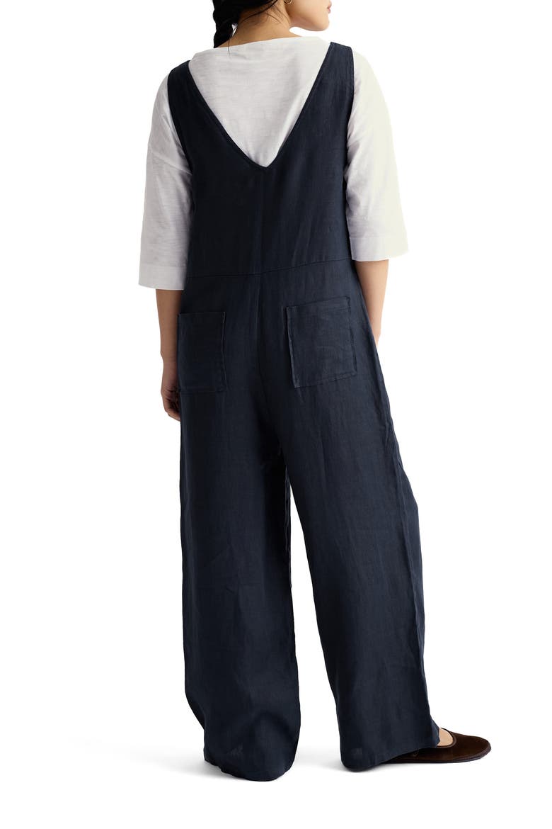 Salt Air Wide Leg Linen Jumpsuit, Alternate, color, MARITIME