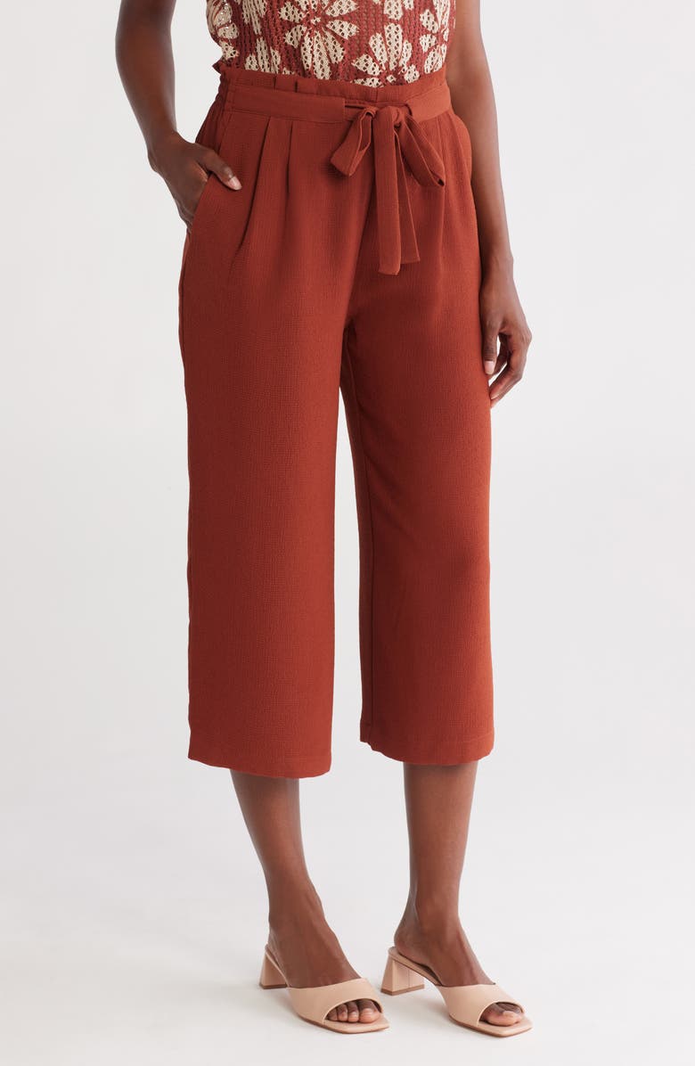 DR2 by Daniel Rainn Crop Wide Leg Pants, Main, color, Dark Bronze